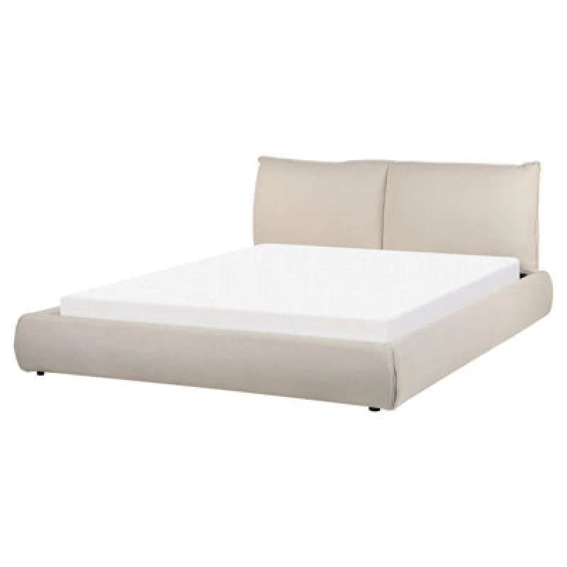 Image of Beliani Bed Fabric Vinay 160 X 200 Cm (Eu King Size) Beige
