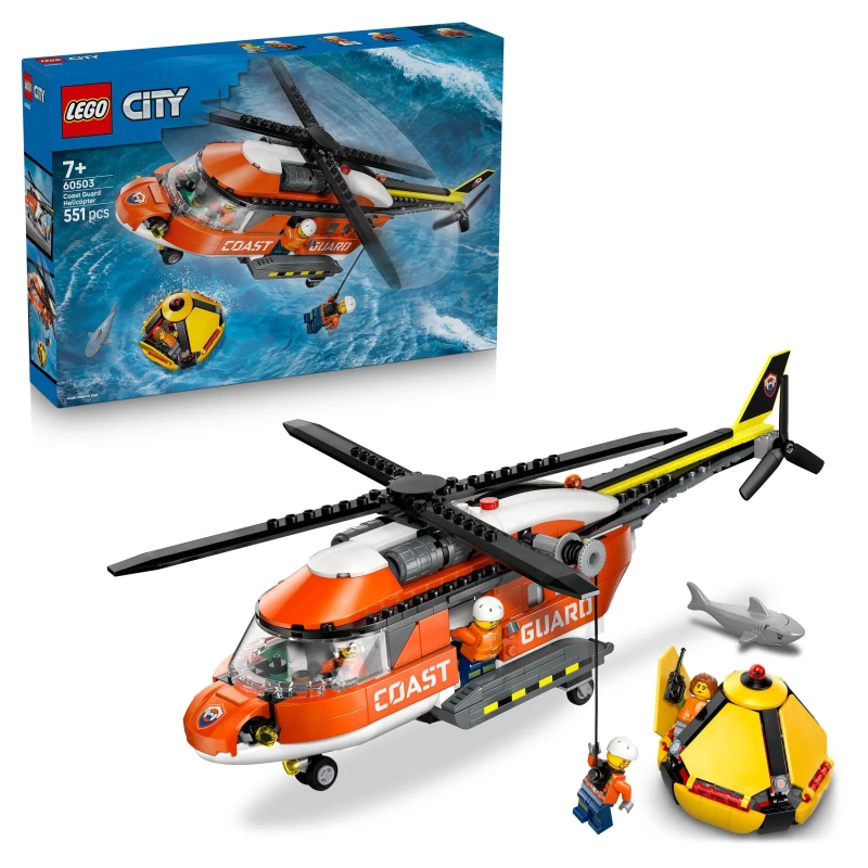 Image of LEGO City Coast Guard Helicopter Toy Building Set 60503
