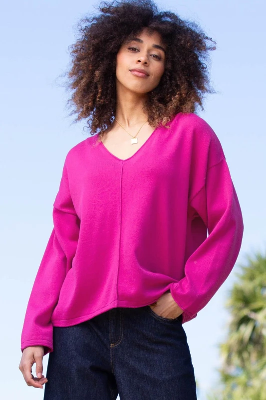 Image of Kite Womens Loscombe Knit Jumper Fuchsia in Pink Size: Small Pink Female S