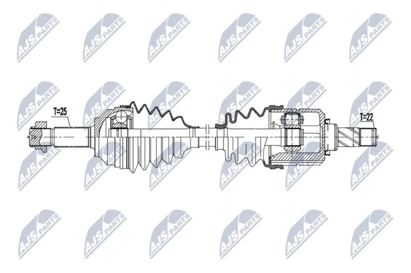 Image of NTY NPW-DW-067 Drive shaft Manual Transmission, Front Axle Left Drive Shaft (13)