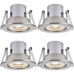 Image of 4 PACK Recessed Tiltable Ceiling Downlight - 8.5W Cool White LED Satin Nickel