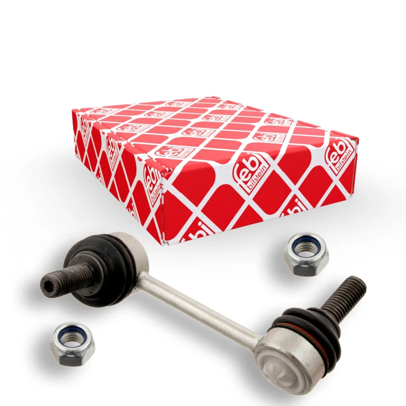 Image of FEBI BILSTEIN 29399 Anti-roll bar link OE Turbo NEW, Front Axle Left Steel Link Stabiliser (3229)
