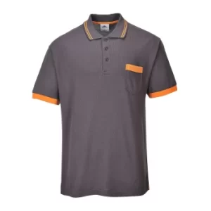 Image of Portwest Mens Texo Contrast Polo Shirt Grey 2XL