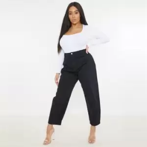 image of Missguided Plus Seamed Mom Jean - Black