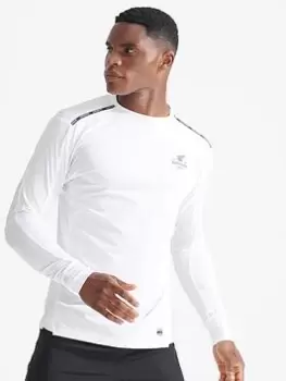 Image of Superdry Run Long Sleeve Top - White, Size S, Men
