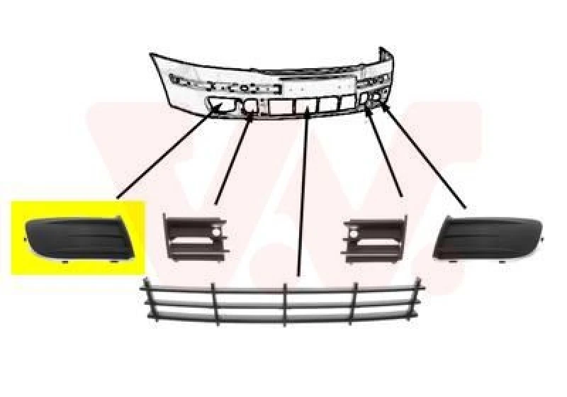 Image of VAN WEZEL Bumper grill VAN WEZEL 7622592