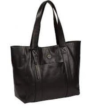 image of Pure Luxuries London Vintage Black 'Cranbrook' Fine Leather Tote Bag