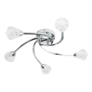 Image of Spa Volos 5 Light Ceiling Light Diamond Cut Glass and Chrome