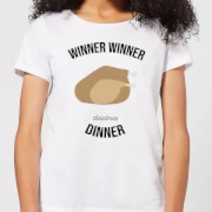 Image of Winner Winner Christmas Dinner Womens Christmas T-Shirt - White - 5XL