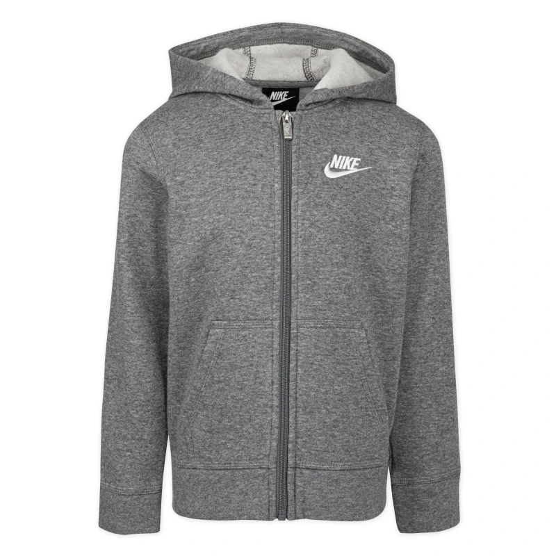 Image of Nike Logo Zip Hoodie Infants Carbon Htr male 5-6 Years