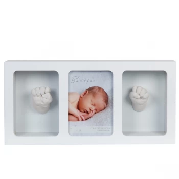 image of 4" x 6" - Bambino White Photo Frame & Casting Kit