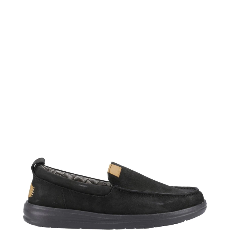 Image of HEYDUDE Wally Grip Moc Craft Leather Shoe Black