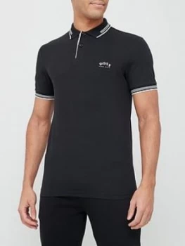 Image of Hugo Boss Athleisure Paul Curved Logo Polo Shirt Black Size 2XL Men