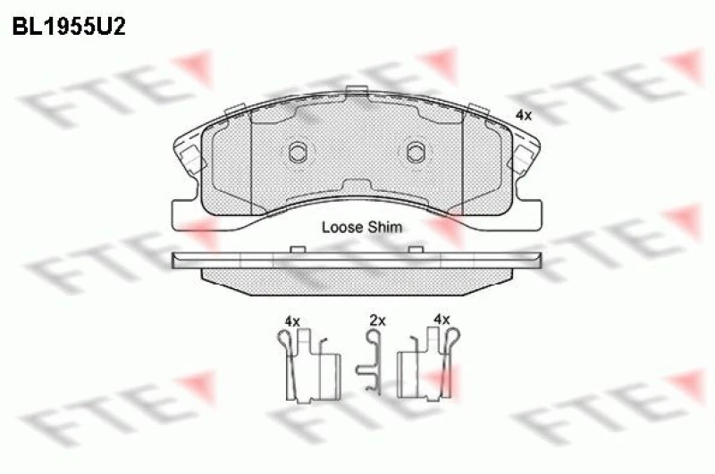 Image of Brake pad set FTE 9010542