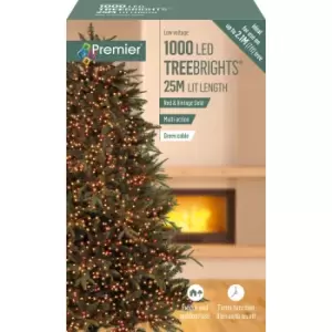 Image of Premier Decorations 1000 Multi Action LED Treebrights Timer Vintage Gold With Red Mix