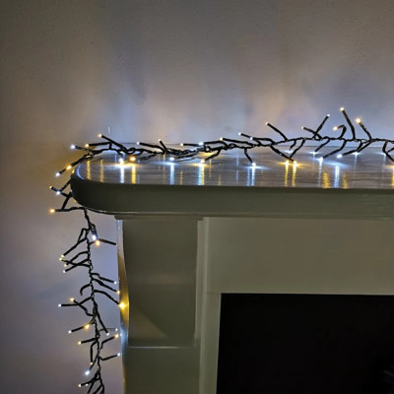 Image of Samuel Alexander 720 LED 9.3M Indoor Outdoor Multifunction Mains Operated Christmas Cluster Lights With Timer In Cool & Warm White Mix
