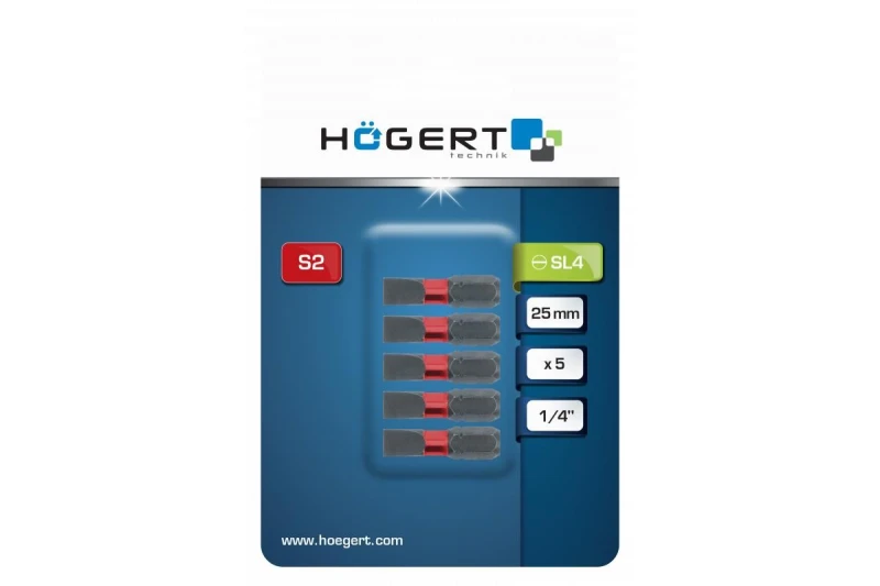 Image of Hogert Technik HT1S130 Screwdriver Bit Tool Steel Tool Steel Screwdriver Bit (5514)