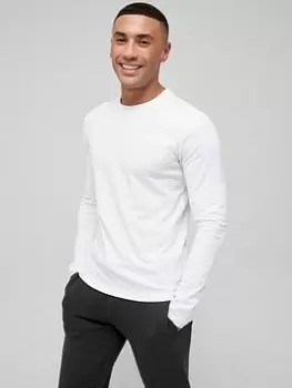 Image of Superdry Vintage Embroidered Logo Long Sleeve T-Shirt - White , Optic, Size 2XL, Men