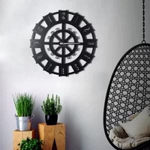 Stone Black Decorative Metal Wall Clock