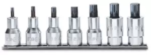 Image of Beta Tools 920XZN/SB7 7pc 1/2" Sq Drive XZN 12 Pt Bit Socket Driver Rail Set