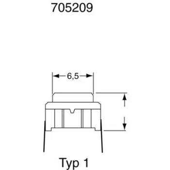 Image of Pushbutton 24 Vdc 0.05 A 1 x OffOn MEC 3CSH9 SM