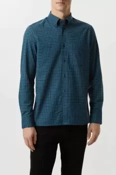 Image of Mens Blue Mini Checked Shirt