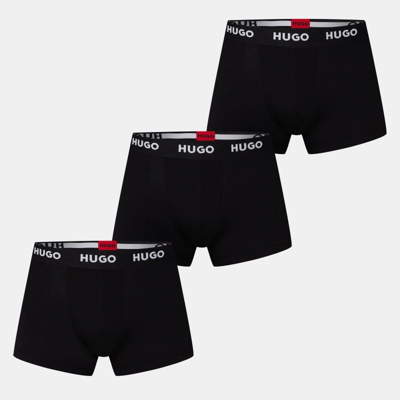 Image of Hugo Mens 3 Pack Trunks Black 001 male Small