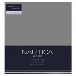 image of Nautica Fitted Sheet - Mid Grey