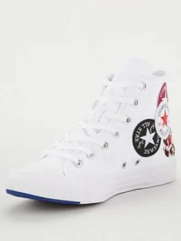 Converse Chuck Taylor All Star Multi Logo - White, Multi, Size 3, Women