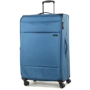 Image of Rock Deluxe-Lite Large 8 Wheel Spinner Blue Suitcase