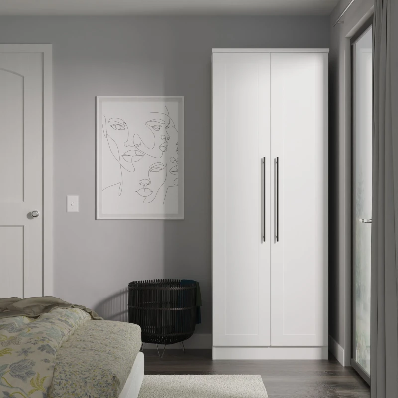 Image of Ready Assembled 2 U Howard 2 Door Wardrobe (Ready Assembled) in White Size: Large White Unisex Large