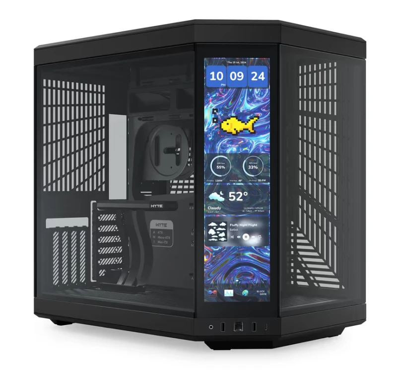 Image of HYTE Y70 TOUCH 14.9" Infinite Dual Chamber Mid-Tower ATX Case - Pitch Black - CS-HYTE-Y70TTI-BB