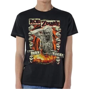 image of Rob Zombie - Born to Go Insane Unisex Large T-Shirt - Black