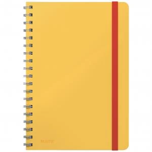 image of Leitz Cosy Notebook Soft Touch Ruled - Wirebound Warm Yellow