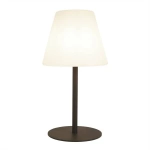 Image of 1 Light Outdoor Lamp Dark Grey, White Shade IP44, E27