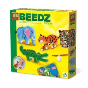 image of Beedz Safari Animals 2000 Iron-on Beads Mosaic Art Kit