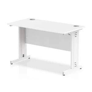 Image of Trexus Desk Rectangle Cable Managed White Leg 1200x600mm White Ref