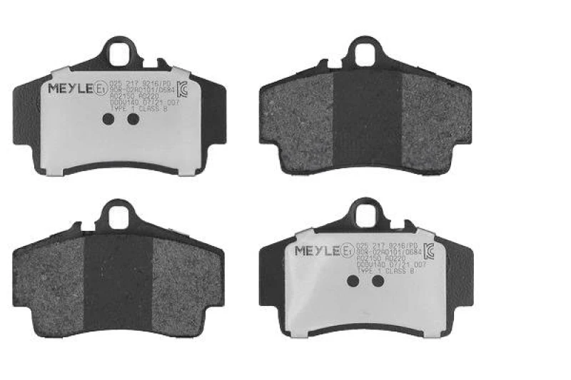 Image of MEYLE 025 217 9216/PD Brake pad set Rear Axle, prepared for wear warning indicator, MEYLE-PD Quality, with anti-squeak plate Brake Pad Set,disc brake