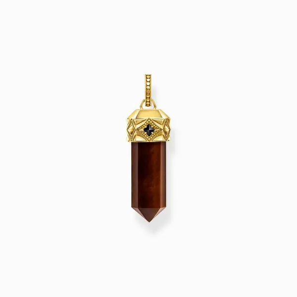 Image of Thomas Sabo Sterling Silver Sterling Silver Gold Plated Tigers Eye Zir