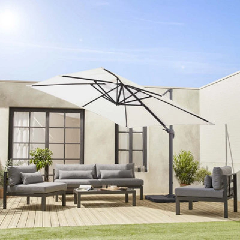 Image of sweeek 3x3m Square Cantilever Parasol With Cover Included White