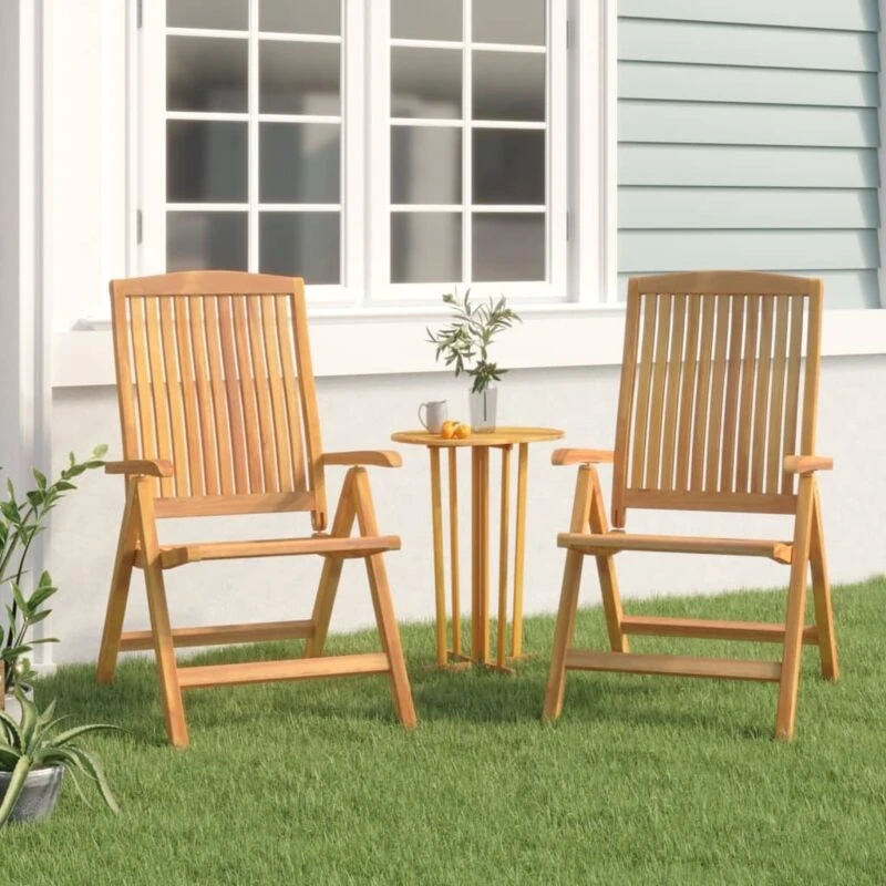 Image of VIDAXL Reclining Garden Chair 2 pcs Solid Wood Teak Vidaxl 8720845727857