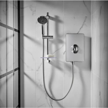 image of Triton Aspirante Electric Shower - Brushed Steel 9.5kW