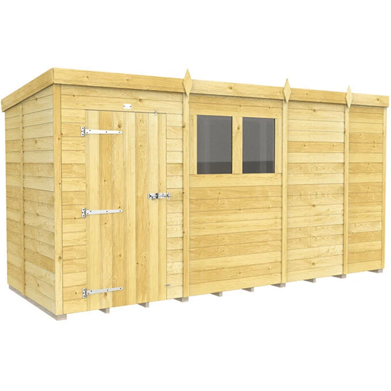 Image of Flat Pack Sheds DIY Sheds 13 x 5 Pent Shed, Brown 13X5PFF