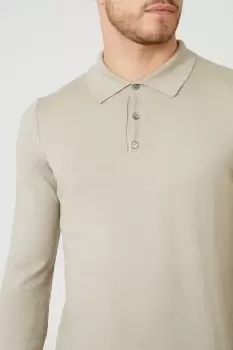 image of Cotton Rich Knitted Polo Shirt