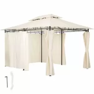 image of Tectake Luxury Gazebo Emine 4X3M With 6 Side Panels Cream