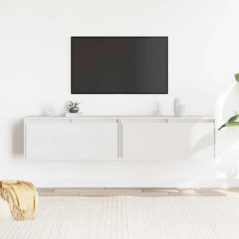 Image of VIDAXL Wall Cabinets 2 pcs White 80x30x35cm Solid Wood Pine Vidaxl 8720286840504
