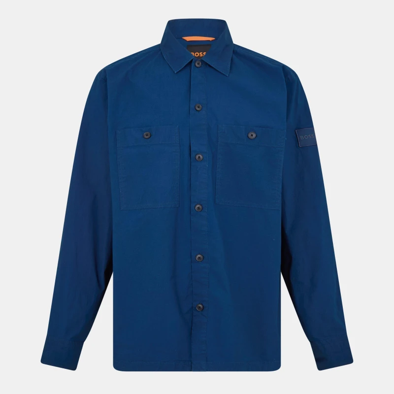 Image of Boss Mens Locky 2 Overshirt Open Blue 466 male S
