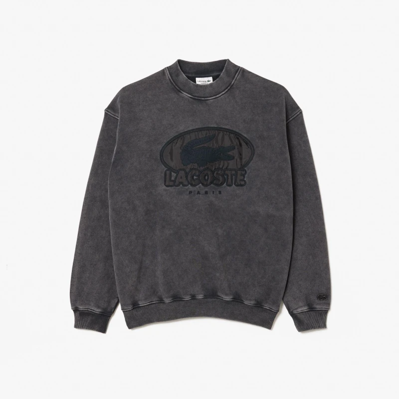Image of Lacoste Mens Crew Neck Jumper Black male S