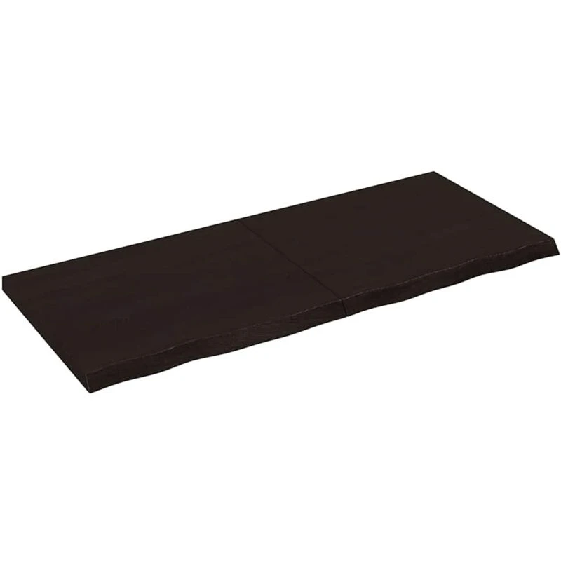 Image of Vidaxl Wall Shelf Dark Grey 120X50X4cm Treated Solid Wood Oak, Brown 363816