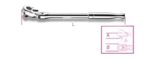 image of Beta Tools 910M/56 3/8" Sq Dr Reversible Swivel Ratchet Metal Handle 009100887